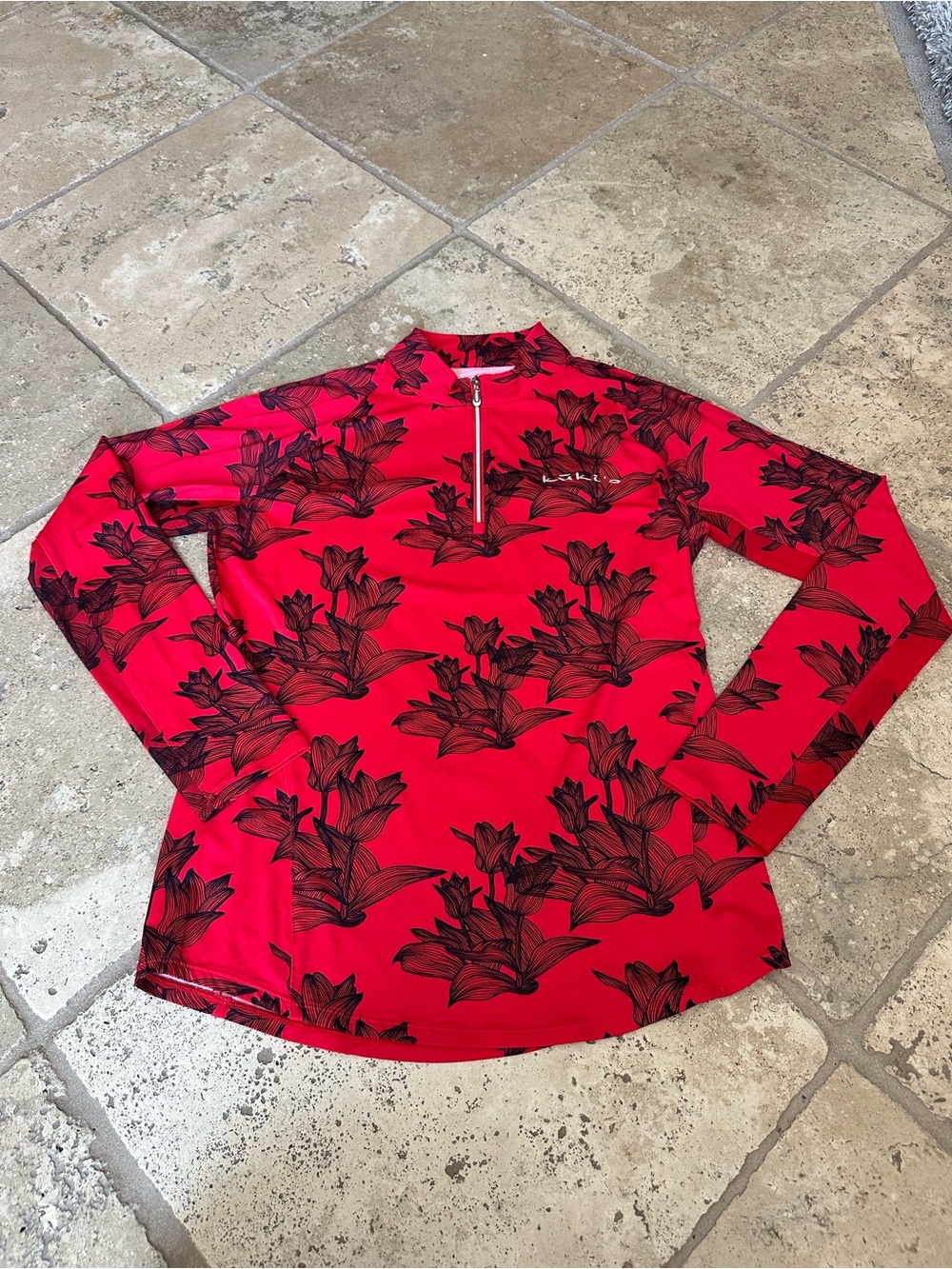 Sport Haley Red Floral Half-Zip Pullover